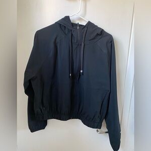 Fabletics Cropped Black Hooded Jacket (size medium)
